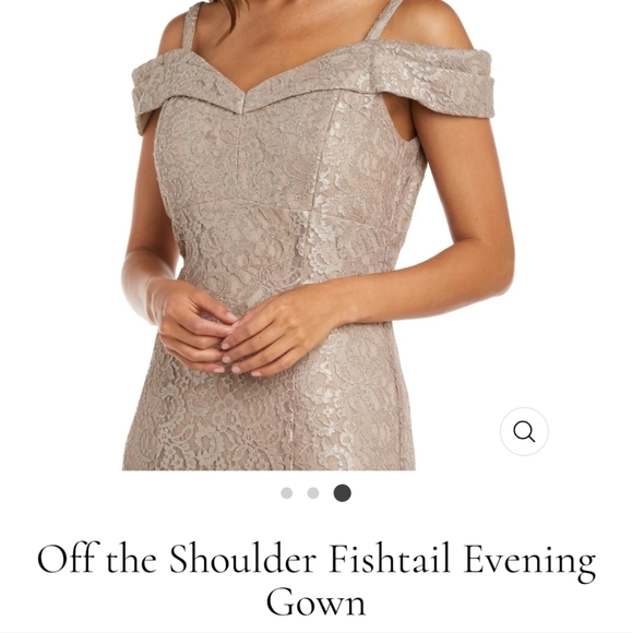 R&M Richards Off the shoulder Fishtail Evening Gown 6P - Picture 3 of 12
